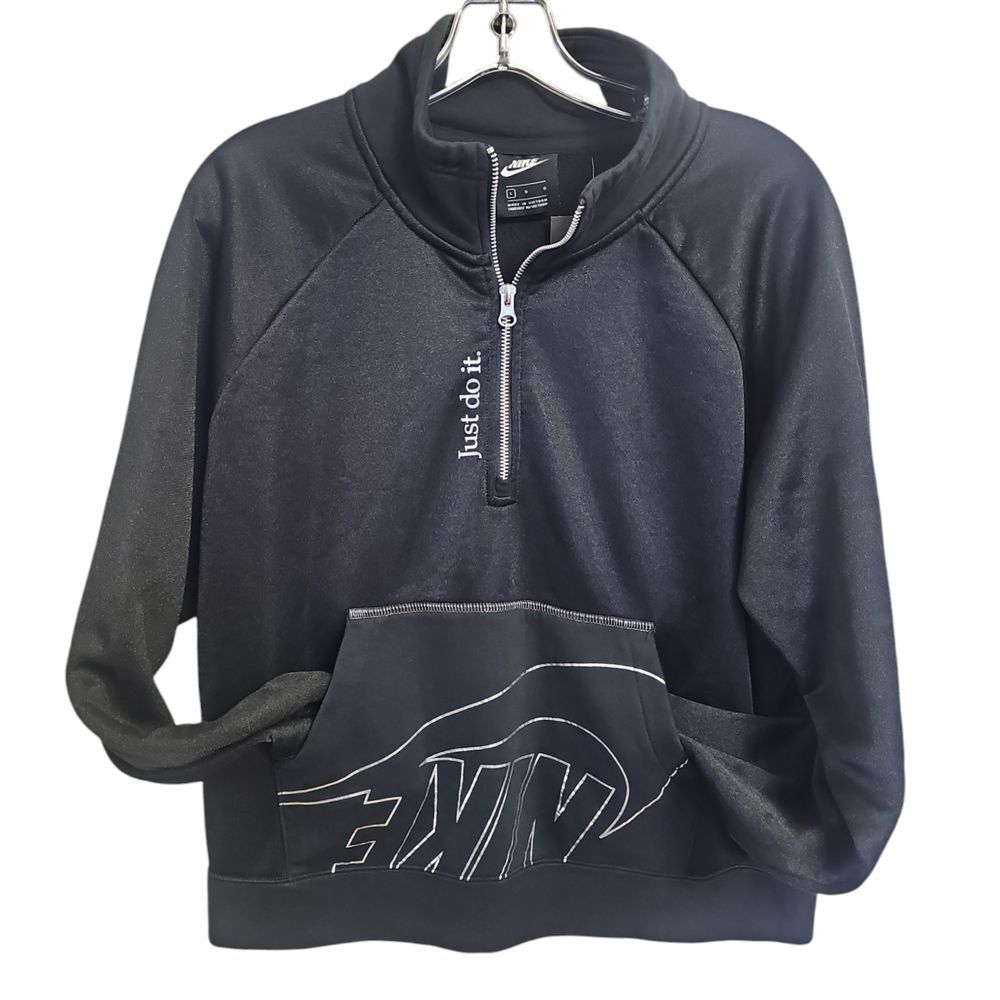 Nike Sweatshirt Womens Small Sportswear Icon Clash 1/4 Zip Fleece Pullover Black